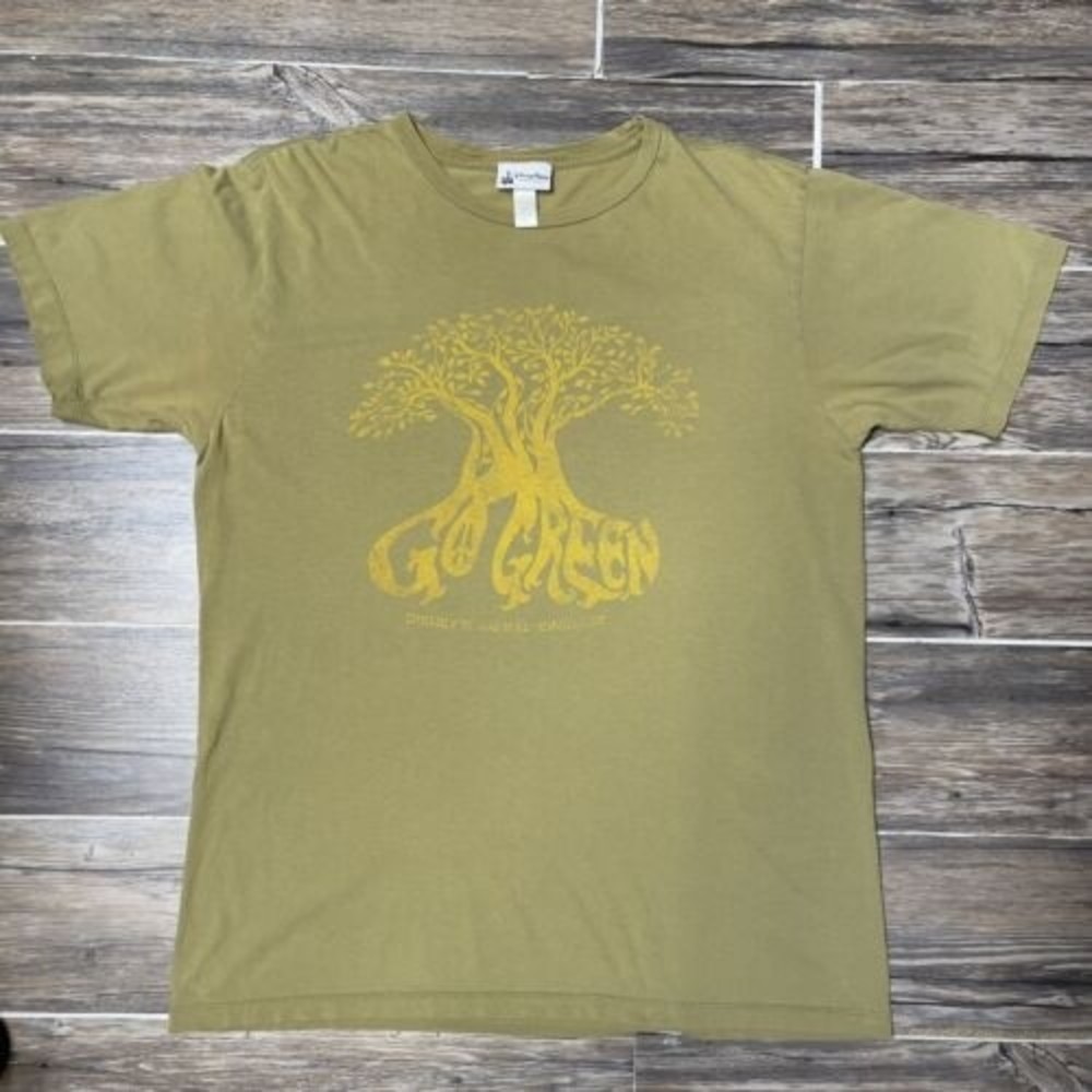 Disney Park Authentic Go Green Animal Kingdom Short Sleeve T-Shirt Faded Men L